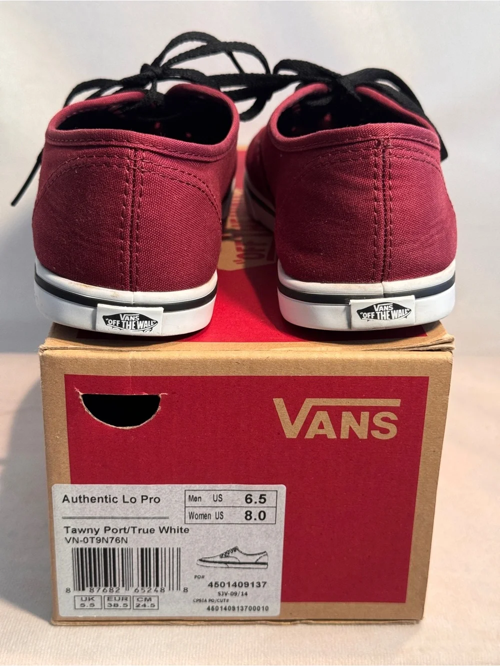 Vans Authentic Lo Pro Canvas Sneakers - Burgundy with Black Laces